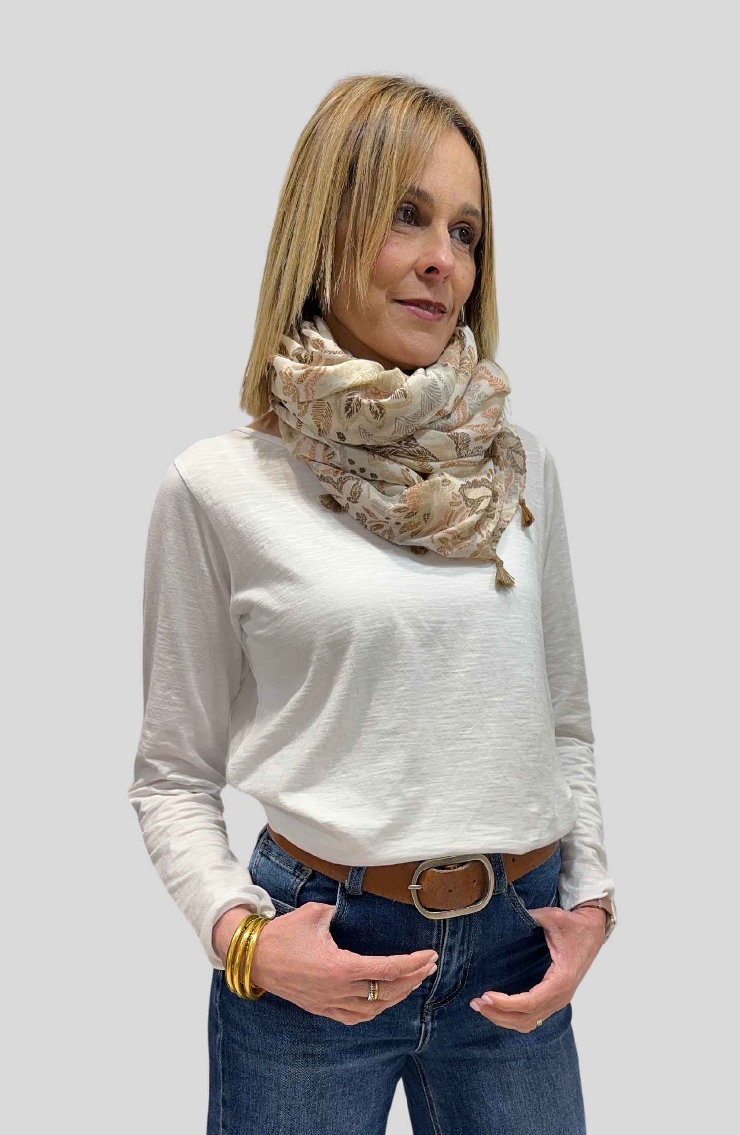 Pañuelo Pom Pom Beige