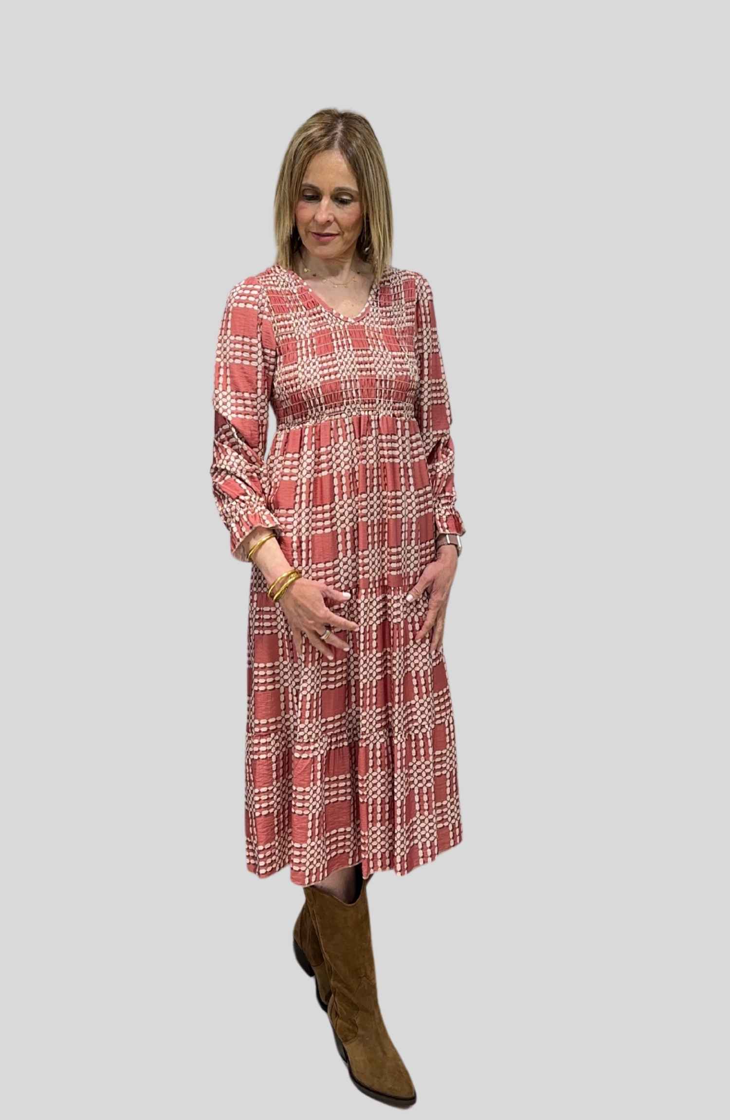 Vestido Estampado Rosa