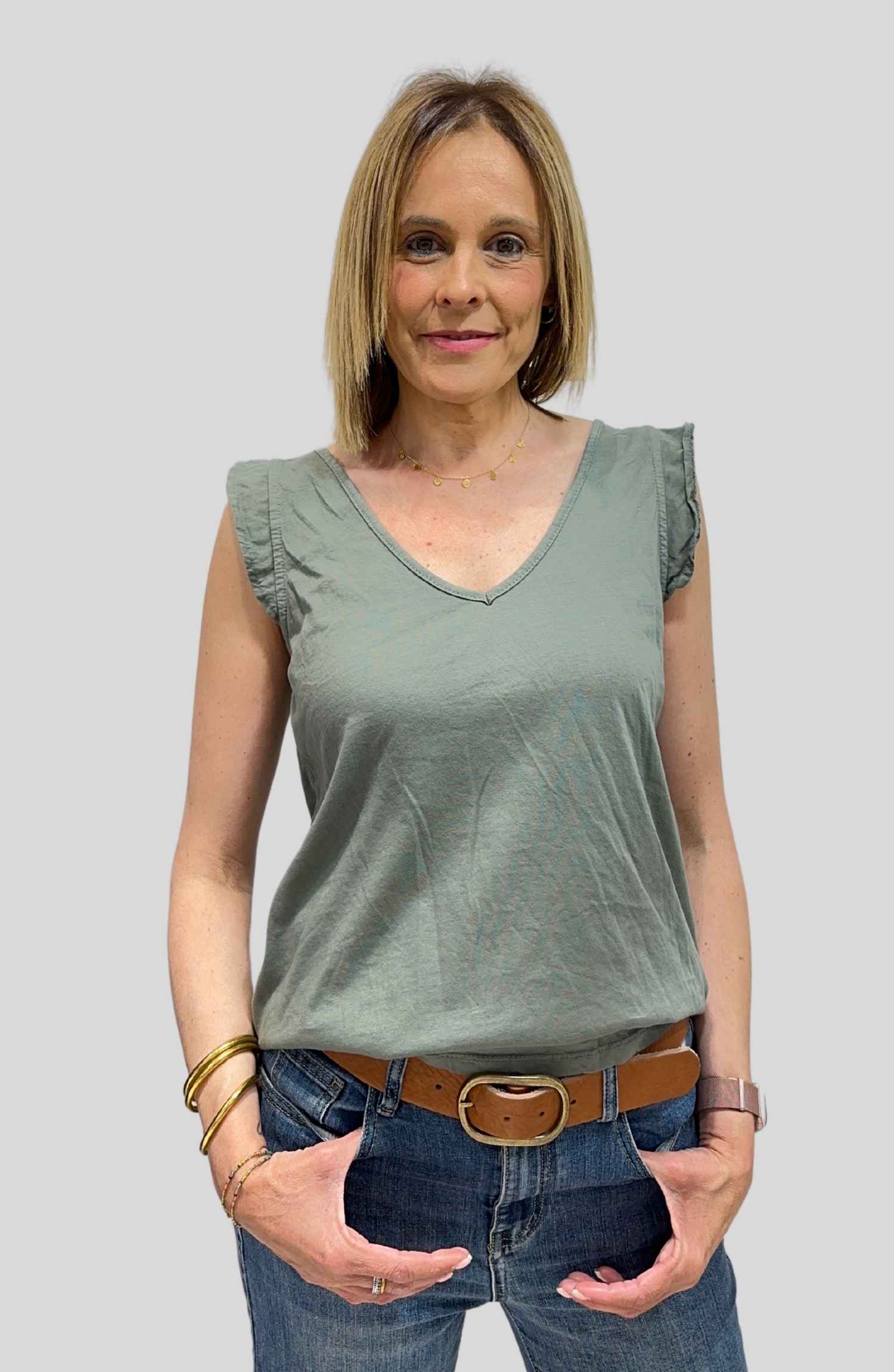 Camiseta Lucía - Kaki, ÚNICA