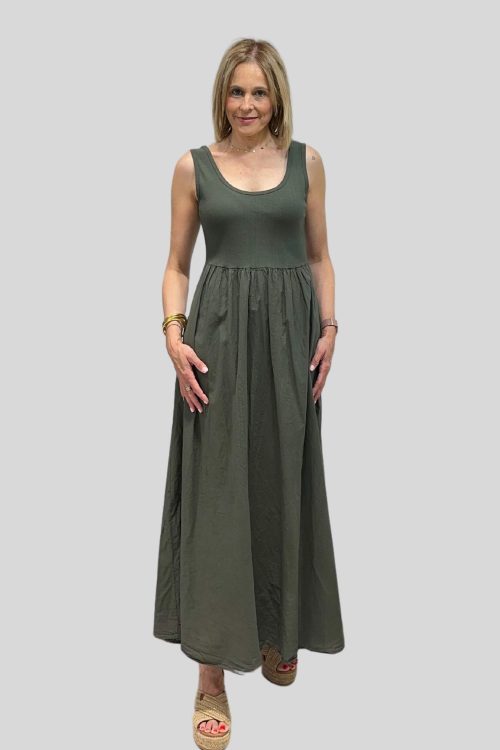 Vestido Combinado Canalé Tirantes