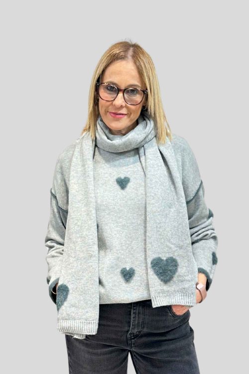 Jersey corazón Pelo Gris