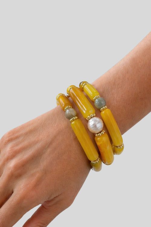 Pulsera Triple Formentera Amarillo