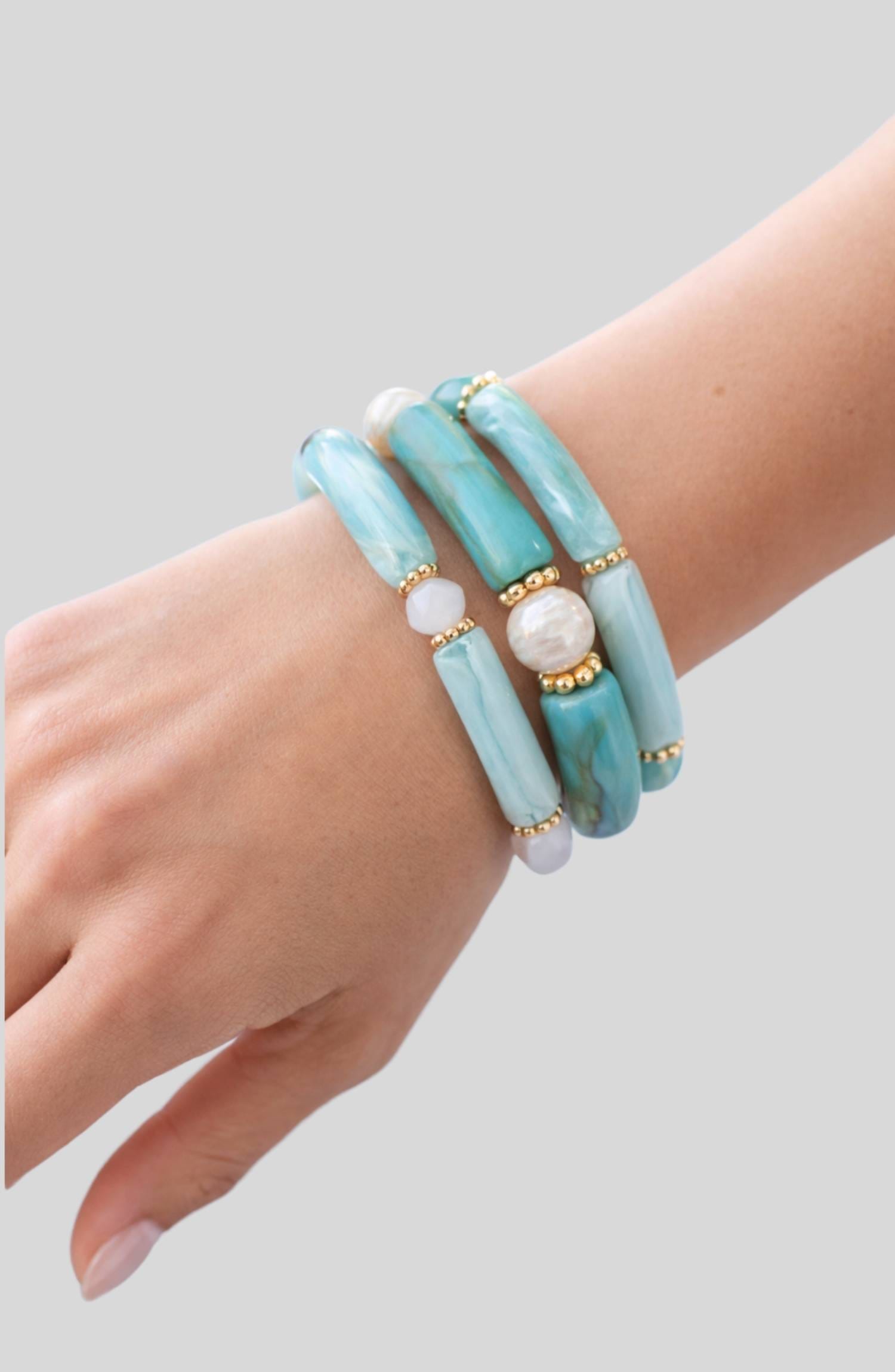 Pulsera Triple Formentera Turquesa